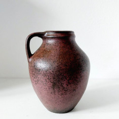 Vaza ceramica gresie W. Germania vintage, veche, Mid-Century, 17cm inaltime