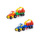 Cumpara ieftin Tractor cu remorca + lemne - Hardy, 47x13x20 cm, Polesie