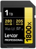 Card Memorie Lexar 1TB SDXC Pro 1800x UHS-II U3 V60, 280MB/s Citire, 210MB/s Scriere, 4K Ultra HD