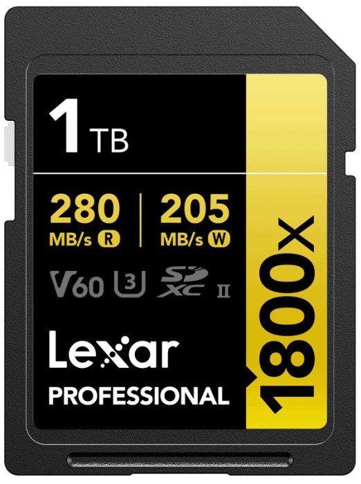 Lexar SDXC Pro 1800x U3 UHS-II R280/W210 (V60) 1TB