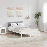 VidaXL Cadru de pat Alb și gri deschis 120 x 190 cm Lemn masiv de pin 878558