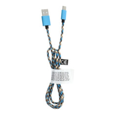 Cablu Date &amp; Incarcare Textil Tip C 2.0 (Albastru) C248 1m