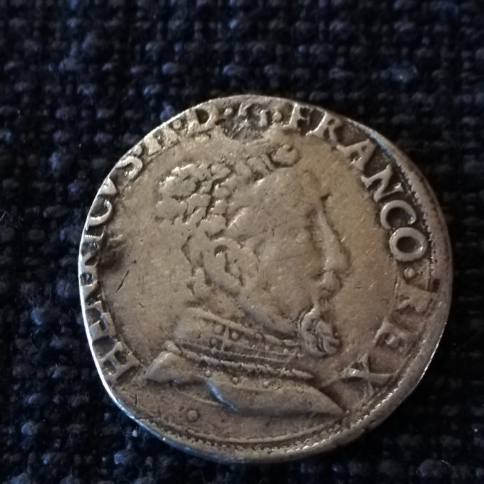 Franta 1 teston 1558 M (Toulouse) argint al 5-lea tip Henric ll