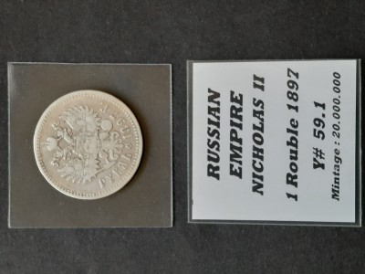 1 Rubla Nikolai II, 1897, Rusia imperiala - A 4017 foto