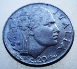 1.858 ITALIA WWII VITTORIO EMANUELE III 20 CENTESIMI 1941 R MAGNETIC, Europa
