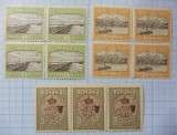 ROMANIA 1913 LP 69 SILISTRA - 2 BLOCURI DE 4 SI UN STARIF DE 3 - GUMATE, NESTAMPILATE (T251)