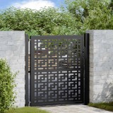 vidaXL Poartă de grădină neagră 105x106 cm Design &icirc;n cruce de oțel