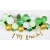 Set 37 Piese Baloane Latex Verde Auriu Alb + Banner Happy Birthday - Aniversare Copii, Flippy