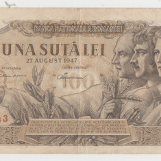 M1 - Bancnota Romania - 100 lei - emisiune 27 august 1947