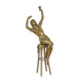 Doamna la bar-statueta din bronz masiv DC-44