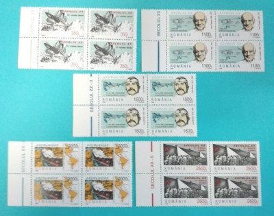 TIMBRE ROM&amp;Acirc;NIA LP1472/1998 SECOLUL XX -(II) Bloc de 4 timbre MNH foto