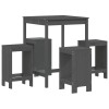 Set mobilier bar pentru gradina, 5 piese, gri, lemn masiv pin