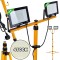 Proiector LED 2 x 50 W cu tepied telescopic pentru constructii, alb neutru, 4500 K, Keltin K02054