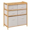 Etajera dubla 5Five Tidy Box, 6 compartimente, 66x33x78 cm, natur