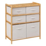 Etajera dubla 5Five Tidy Box, 6 compartimente, 66x33x78 cm, natur Household NewTrend