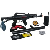 Set de jucarie pentru copii cu echipament de politie, Negru, 8 buc