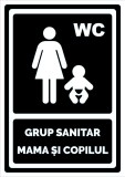 Indicator negru pentru grup sanitar mama si copilul