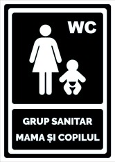 Indicator negru pentru grup sanitar mama si copilul foto