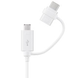 Cablu Date si Incarcare USB-A - USB-C / microUSB Samsung Combo 2in1, 18W, 1.5m, Alb EP-DG930DWEGWW