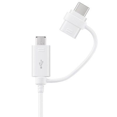 Cablu Date si Incarcare USB-A - USB-C / microUSB Samsung Combo 2in1, 18W, 1.5m, Alb EP-DG930DWEGWW foto