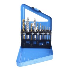 Set burghie si extractoare pentru suruburi deterioarate 10 piese foto