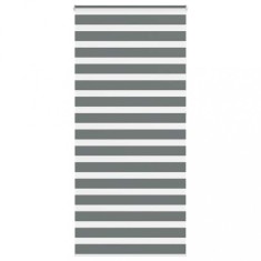 vidaXL Jaluzea tip zebra gri &icirc;nchis lățime țesătură 110,9 cm poliester