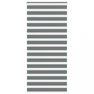 Jaluzea tip zebra gri &amp;icirc;nchis lățime țesătură 100,9 cm poliester foto