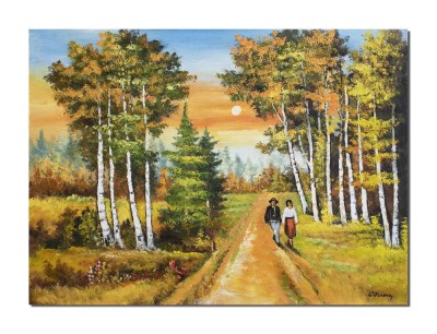 Tablou pictat manual, Impreuna pentru totdeauna, 80x60cm ulei pe panza, Constantin Feraru foto