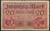 Bancnota Germania 20 Marci 1918 Berlin *cod 497 C, WWI, Bancnote Straine Europa, Numismatica