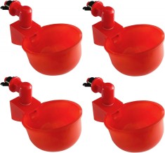 Set 4 adapatoare automate pentru pasari, Mmgoqqt, Plastic, 10.5 x 6.5 x 4 cm, Rosu