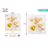 Ghirlanda din baloane PartyGo, auriu, set 33 buc