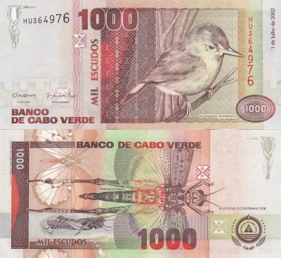 Capul Verde Cabo Verde 1 000 Escudos 01.07.2002 UNC foto