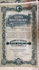 SOCIETATEA MARILOR STABILIMENTE DIN CONSTANTA/ACTIUNI LA PURTATOR,MAI 1912(30BUC foto