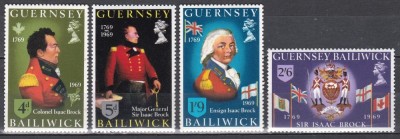 Guernsey 1969 - 200 de ani de la nașterea generalului Brock, MNH foto