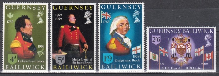 Guernsey 1969 - 200 de ani de la nașterea generalului Brock, MNH