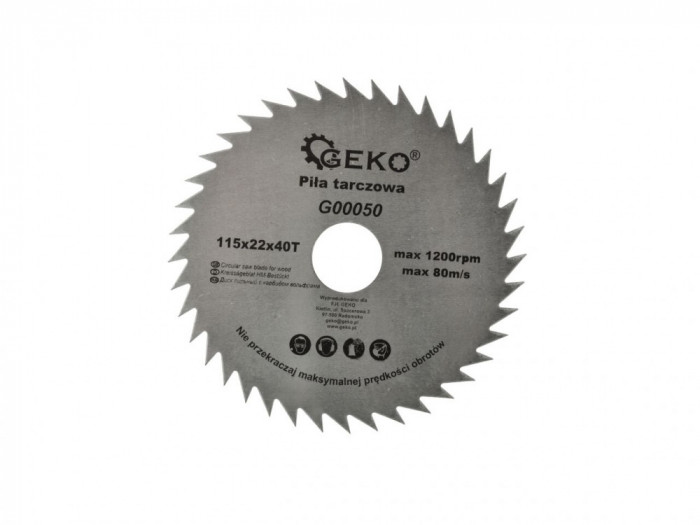 Disc circular pentru lemn 115x22x40T, Geko G00050