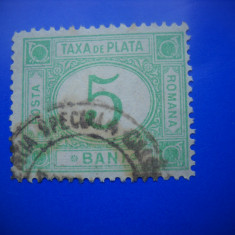 HOPCT LOT NR 403 TAXA DE PLATA 1887 -1 TIMBRU VECHI-STAMPILAT-RO