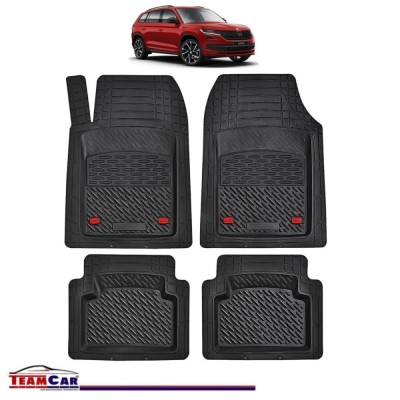 Covorase Auto TeamCar&amp;reg; Tip Tavita Compatibile Skoda Kodiaq Generatia I (2016&amp;ndash;2023) Negru Material Rezistent foto