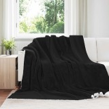 vidaXL Pătura de aruncat Negru 240 x 270 cm Molton 42016996