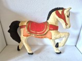 # Cal de Carusel Vintage &ndash; Papier-M&acirc;ch&eacute; &ndash; Pictat Manual &ndash; 47 cm &ndash; Obiect Decor