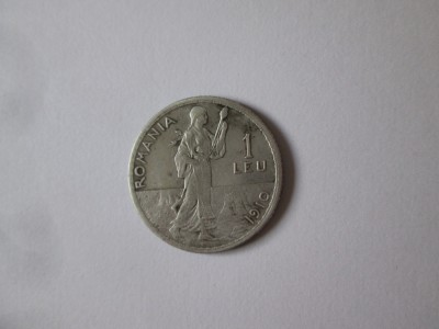 Romania 1 Leu 1910 argint in stare foarte buna foto