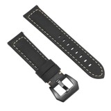 Curea piele naturala compatibila Seiko Skx007, Telescoape QR, 22mm, Negru Mat, Very Dream