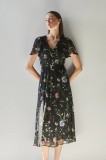 Medicine rochie culoarea negru, maxi, evazată