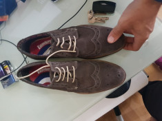 Pantofi piele intoarsa pantofi barbati culoarea maro 42 foto