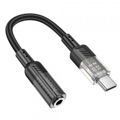 Adaptor Audio USB-C - 3.5mm HOCO LS37, Negru