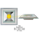 Spot Led COB sticla 12w/6500k 3000k 4000k (square) *TV 0,25ron