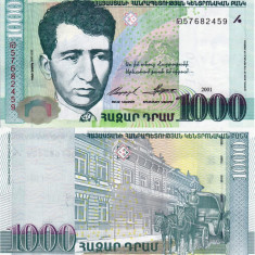 ARMENIA 1.000 dram 2001 UNC!!!