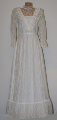 Rochie vintage dantela alba maxi foto