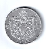 ROMANIA 5 LEI 1883 ARGINT STARE FOARTE BUNA