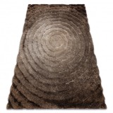 Covor FLIM 008-B7 modern shaggy, cercuri - structural maro, 120x160 cm